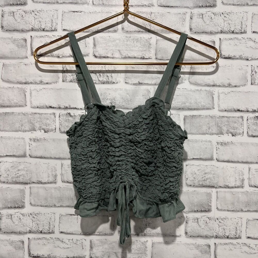 Mustard Seed Smocked Babydoll Tie Front Tank Top Size Medium